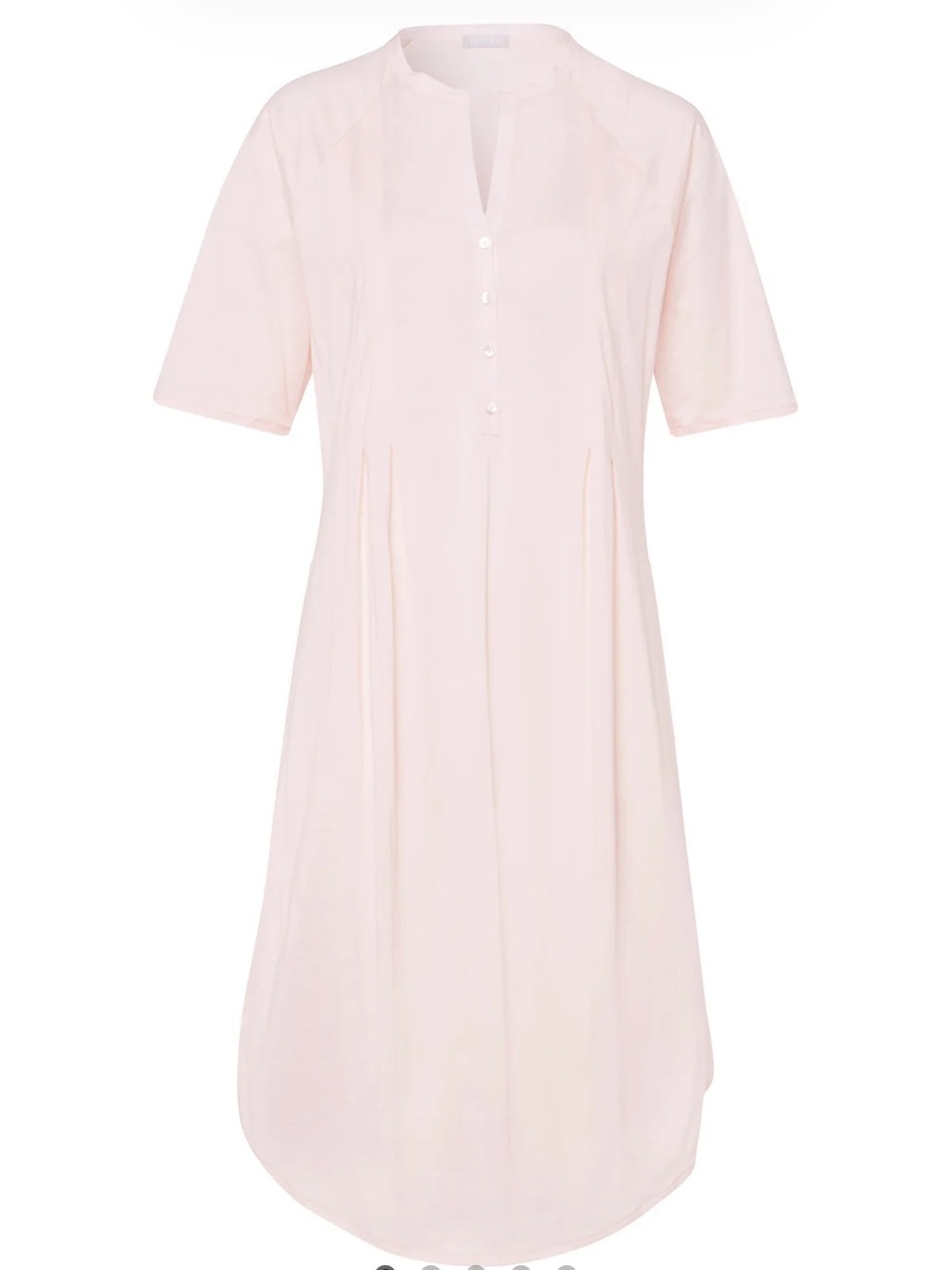 HANRO of Switzerland Button Front Cotton Tank Sleep Shirt Crystal Pink Sz Large